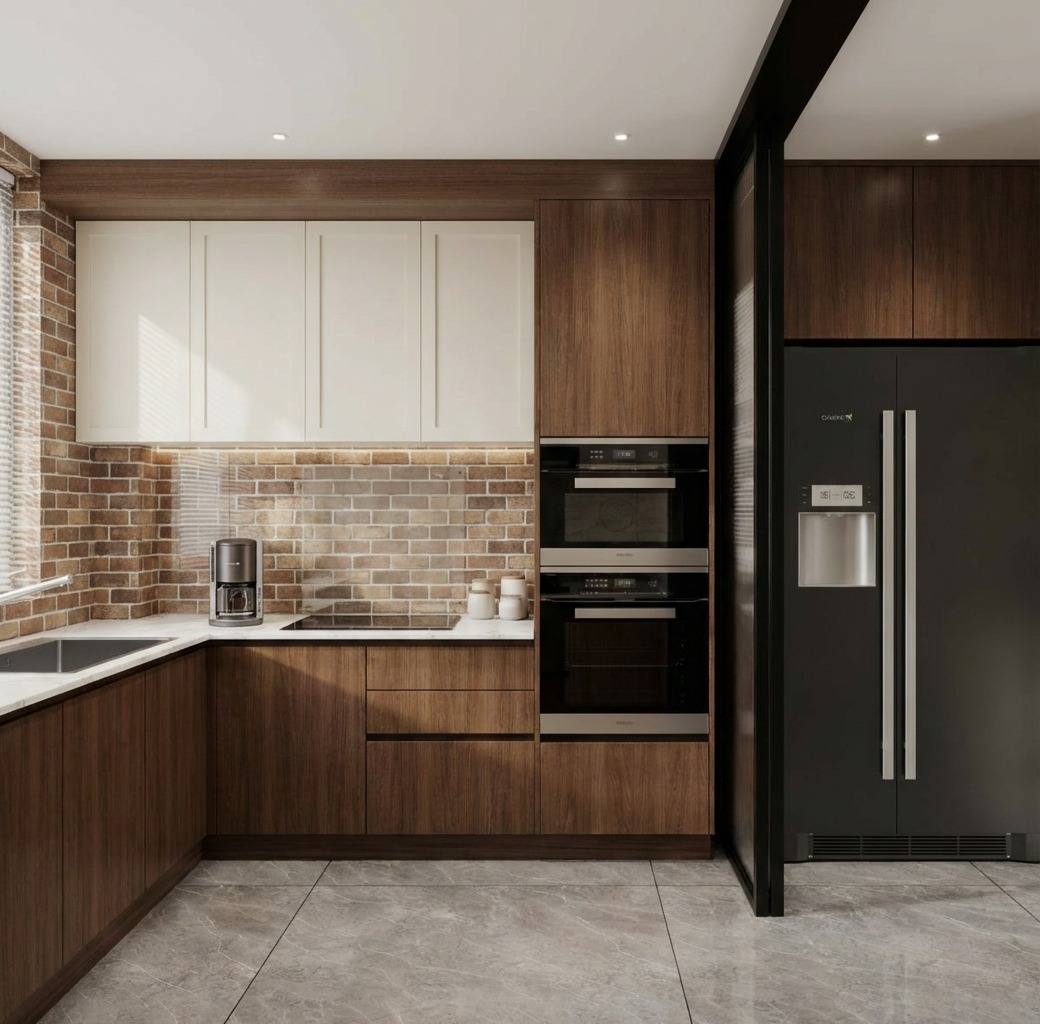 Giấy D&aacute;n Tường Nhật Bản M&atilde; Ba6272 M&agrave;u N&acirc;u Giả Gạch 