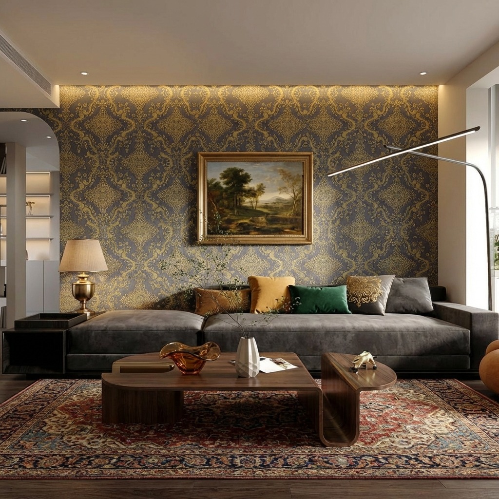 Giấy D&aacute;n Tường Nhật Bản M&atilde; Ba6278 Cổ Điển Sang Trọng