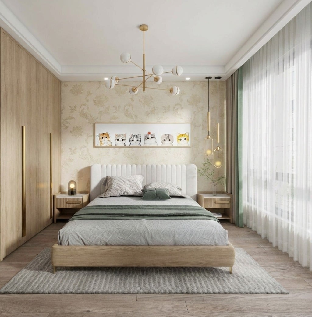 Giấy D&aacute;n Tường Nhật Bản M&atilde; Ba6280 M&agrave;u Kem Họa Tiết Hoa Văn