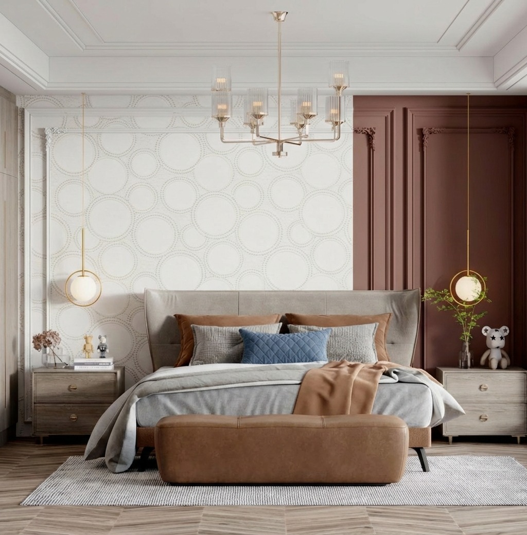 Giấy D&aacute;n Tường Nhật Bản M&atilde; Ba6294 M&agrave;u Kem Hoạ Tiết H&igrave;nh Tr&ograve;n 