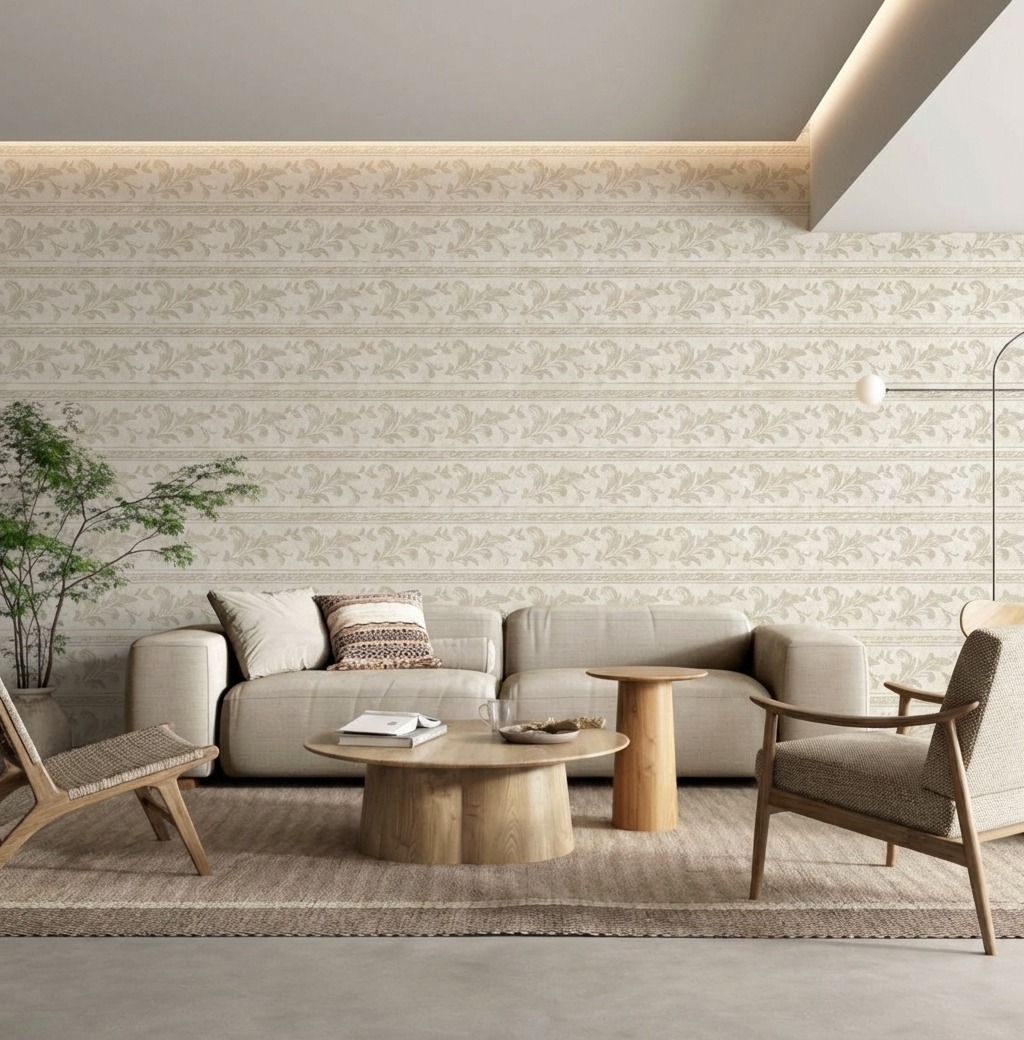 Giấy D&aacute;n Tường Nhật Bản M&atilde; Ba6296 Hoạ Tiết Hoa Văn Cổ Điển