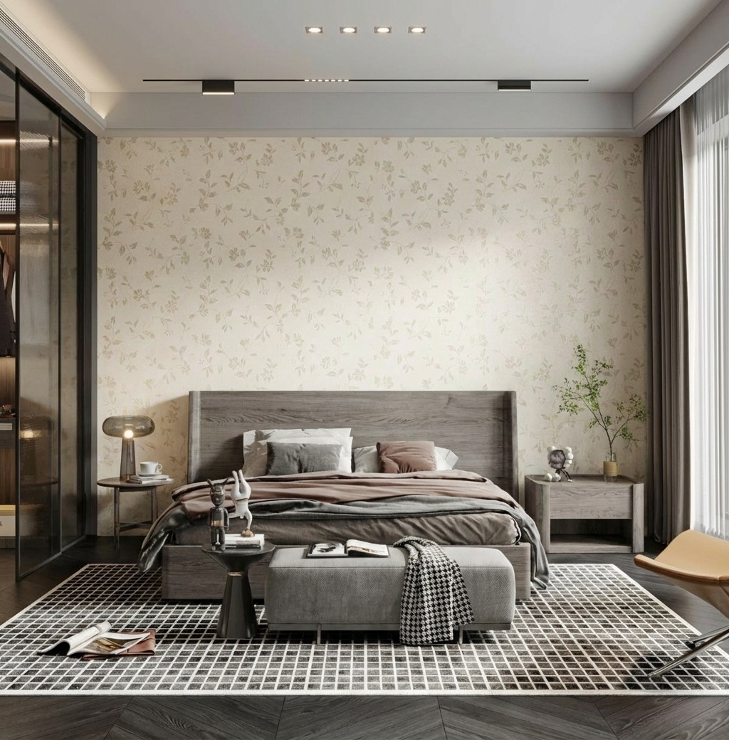 Giấy D&aacute;n Tường Nhật Bản M&atilde; Ba6297 M&agrave;u Kem Hoạ Tiết C&agrave;nh Hoa