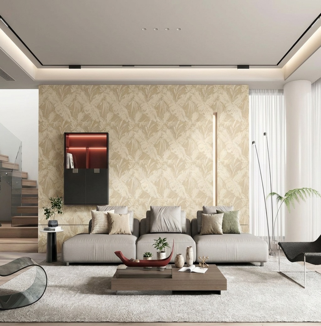 Giấy Dán Tường Nhật Bản Mã Ba6300 Hoạ Tiết Lá Cây Nhiệt Đới Giấy Dán Tường Nhật Bản Mã Ba6300 Hoạ Tiết Lá Cây Nhiệt Đới