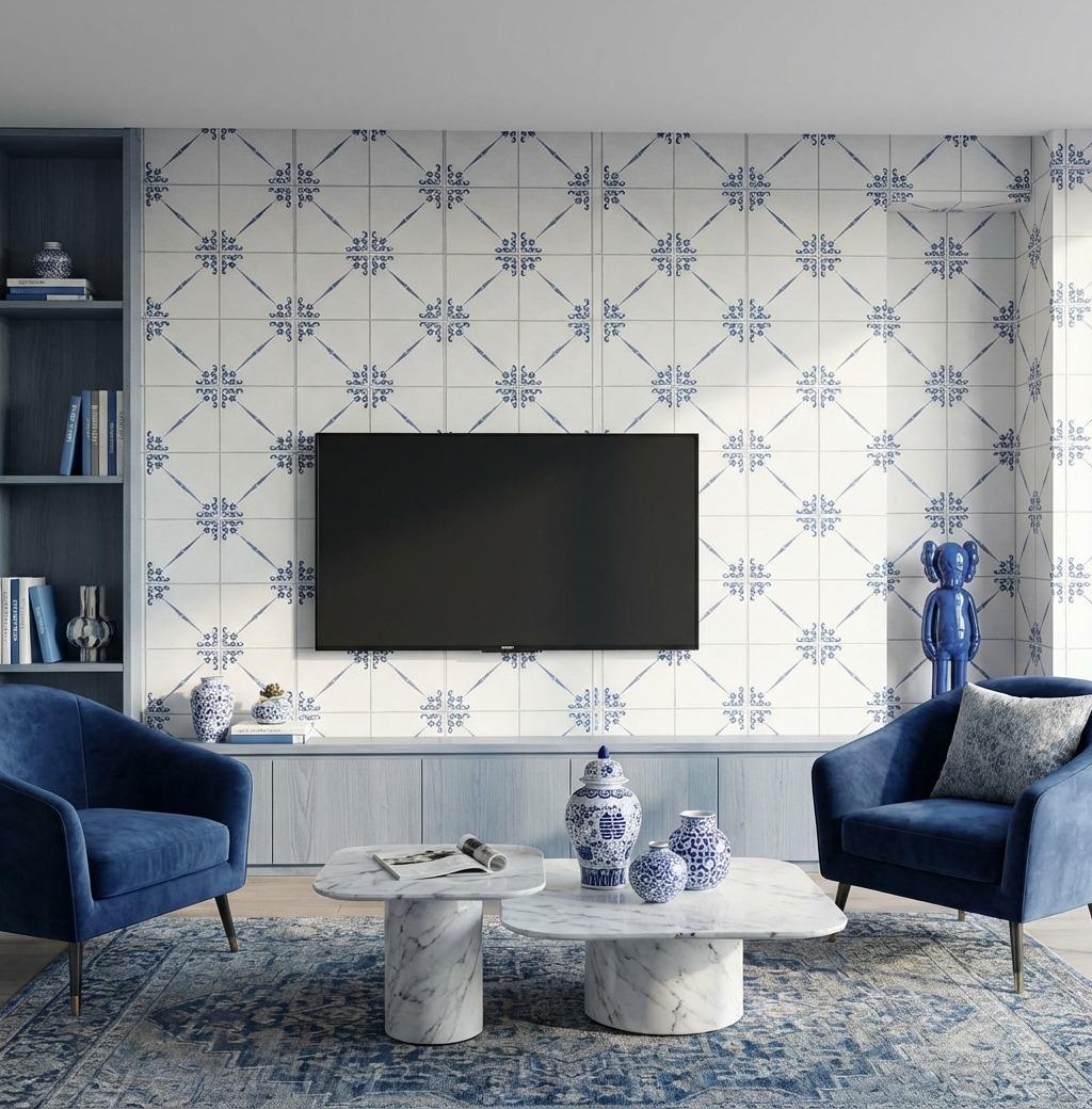 Giấy Dán Tường Nhật Bản Mã Ba6346 Màu Trắng Phối Xanh Hoạ Tiết Hiện Đại Giấy Dán Tường Nhật Bản Mã Ba6346 Màu Trắng Phối Xanh Hoạ Tiết Hiện Đại