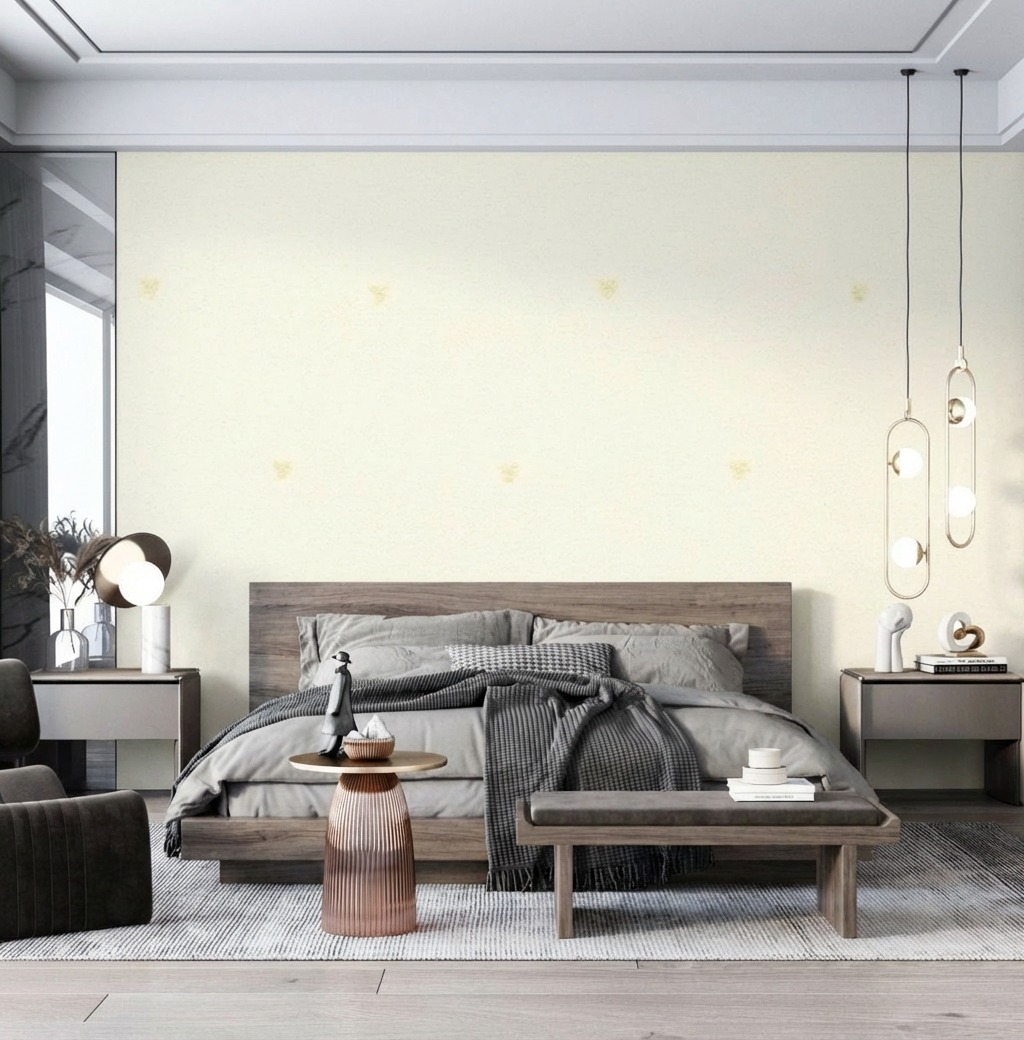 Giấy D&aacute;n Tường Nhật Bản M&atilde; Ba6376 M&agrave;u Kem Thanh Lịch