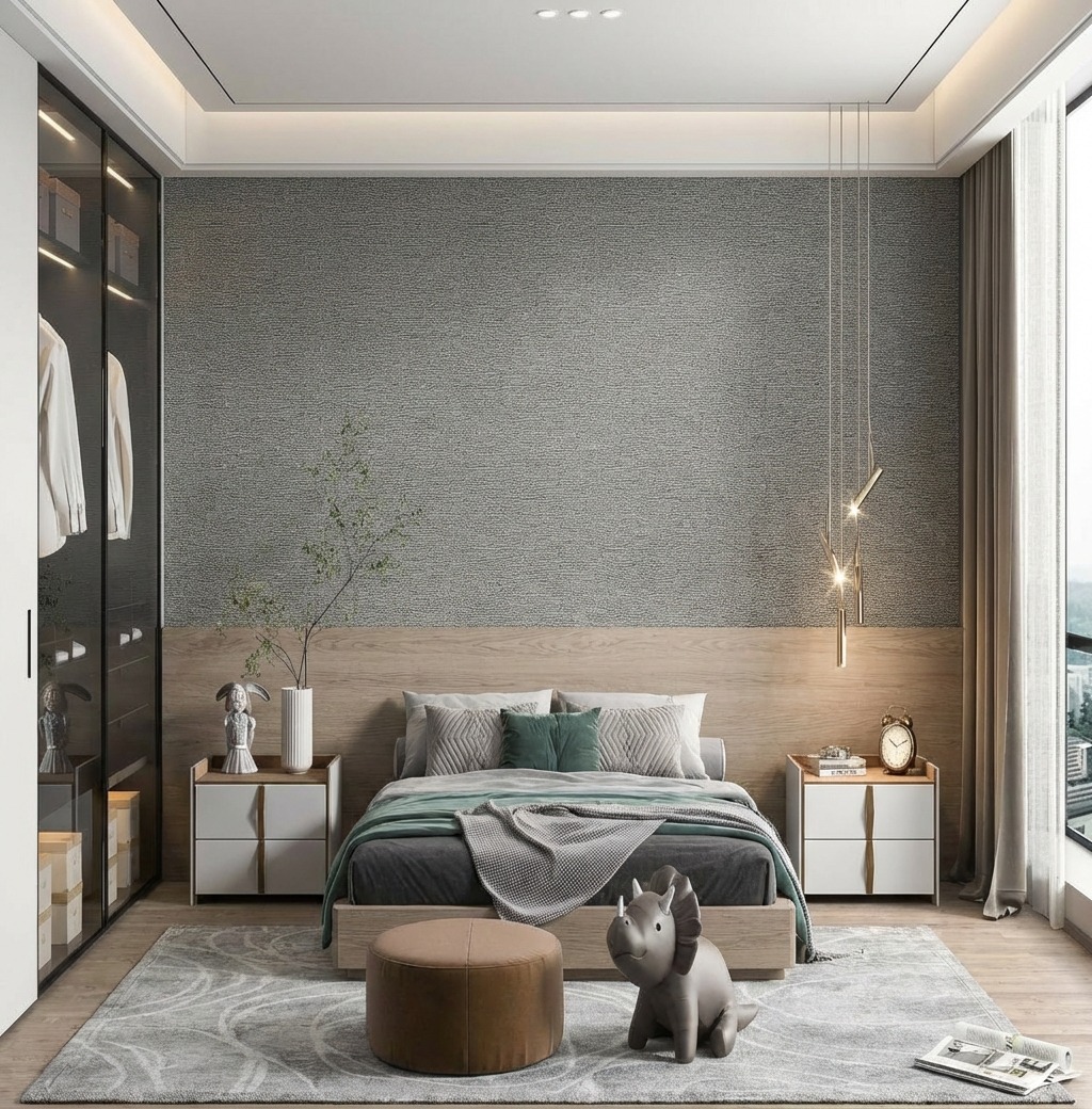 Giấy D&aacute;n Tường Nhật Bản M&atilde; Ba6419 Đen Phối Kem V&acirc;n Đẹp Hiện Đại