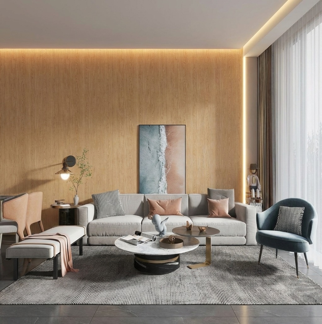 Giấy D&aacute;n Tường Nhật Bản M&atilde; Hf-1027_R01 V&acirc;n Giả Gỗ Hiện Đại Chất Lượng