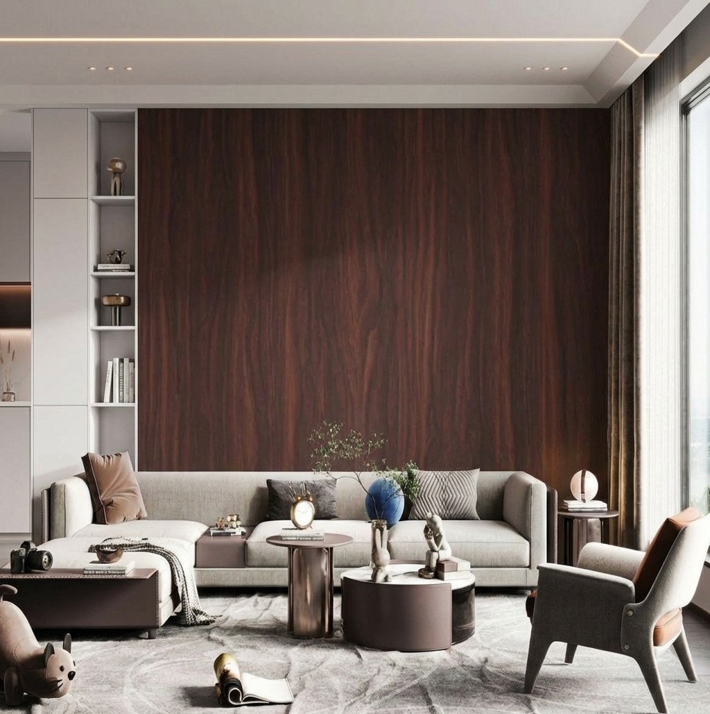 Giấy D&aacute;n Tường Nhật Bản M&atilde; HF-1032_R01 M&agrave;u N&acirc;u V&acirc;n Gỗ Hiện Đại Gi&aacute; Tốt