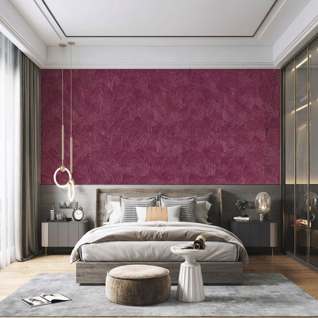 Giấy Dán Tường Nhật Bản Mã Th-8593_R01 Màu Hồng Đậm Ấm Áp Giấy Dán Tường Nhật Bản Mã Th-8593_R01 Màu Hồng Đậm Ấm Áp