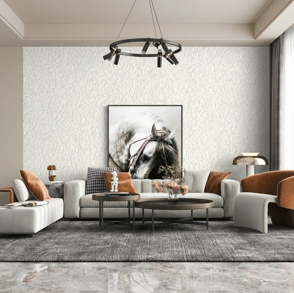 Giấy D&aacute;n Tường Nhật Bản M&atilde; Th-8599_R01 M&agrave;u Kem Giả Da Hiện Đại