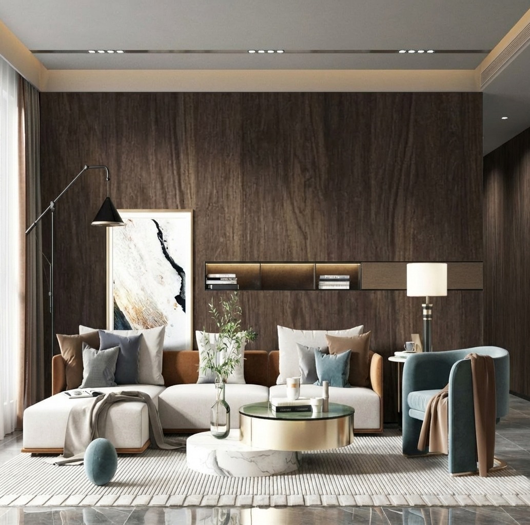 Giấy D&aacute;n Tường Nhật Bản M&atilde; Th9398_R01 V&acirc;n Giả Gỗ M&agrave;u N&acirc;u