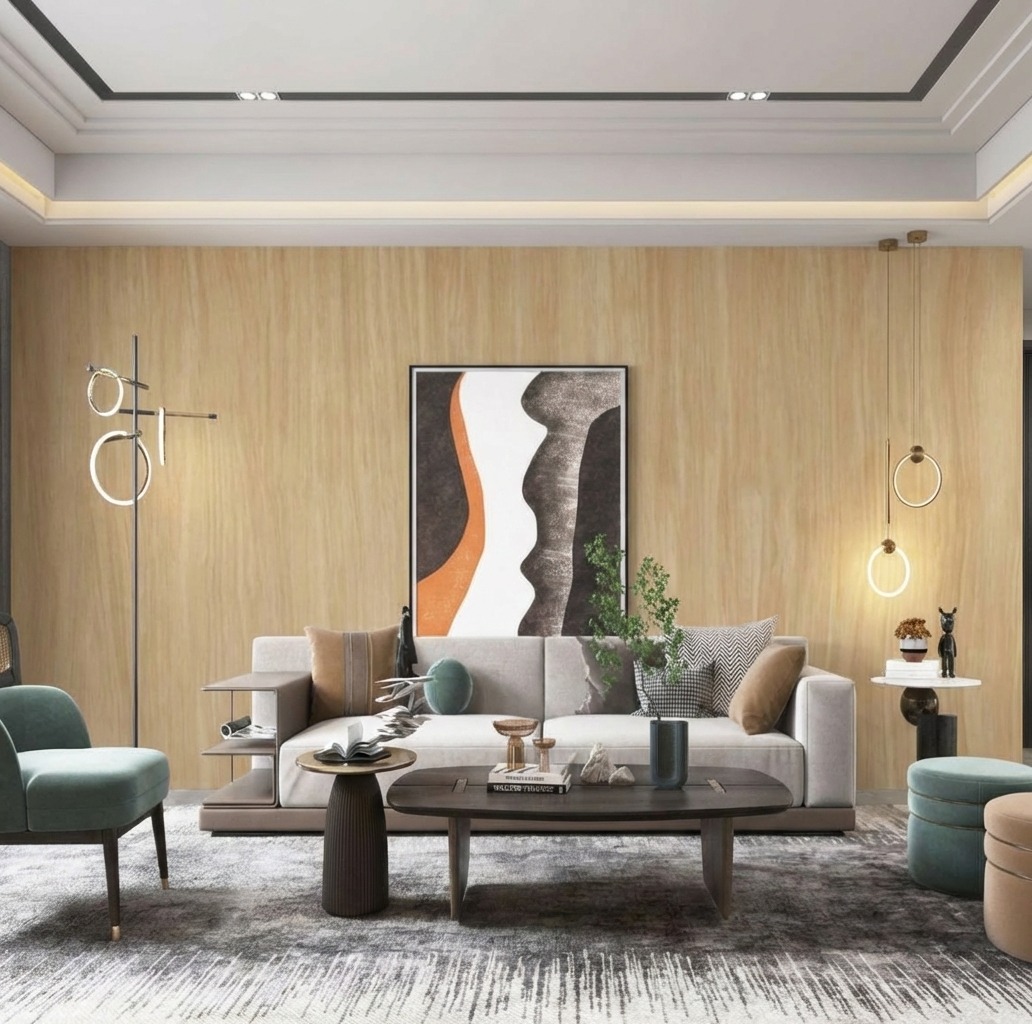 Giấy D&aacute;n Tường Nhật Bản M&atilde; Th9402_R01 M&agrave;u V&agrave;ng V&acirc;n Gỗ