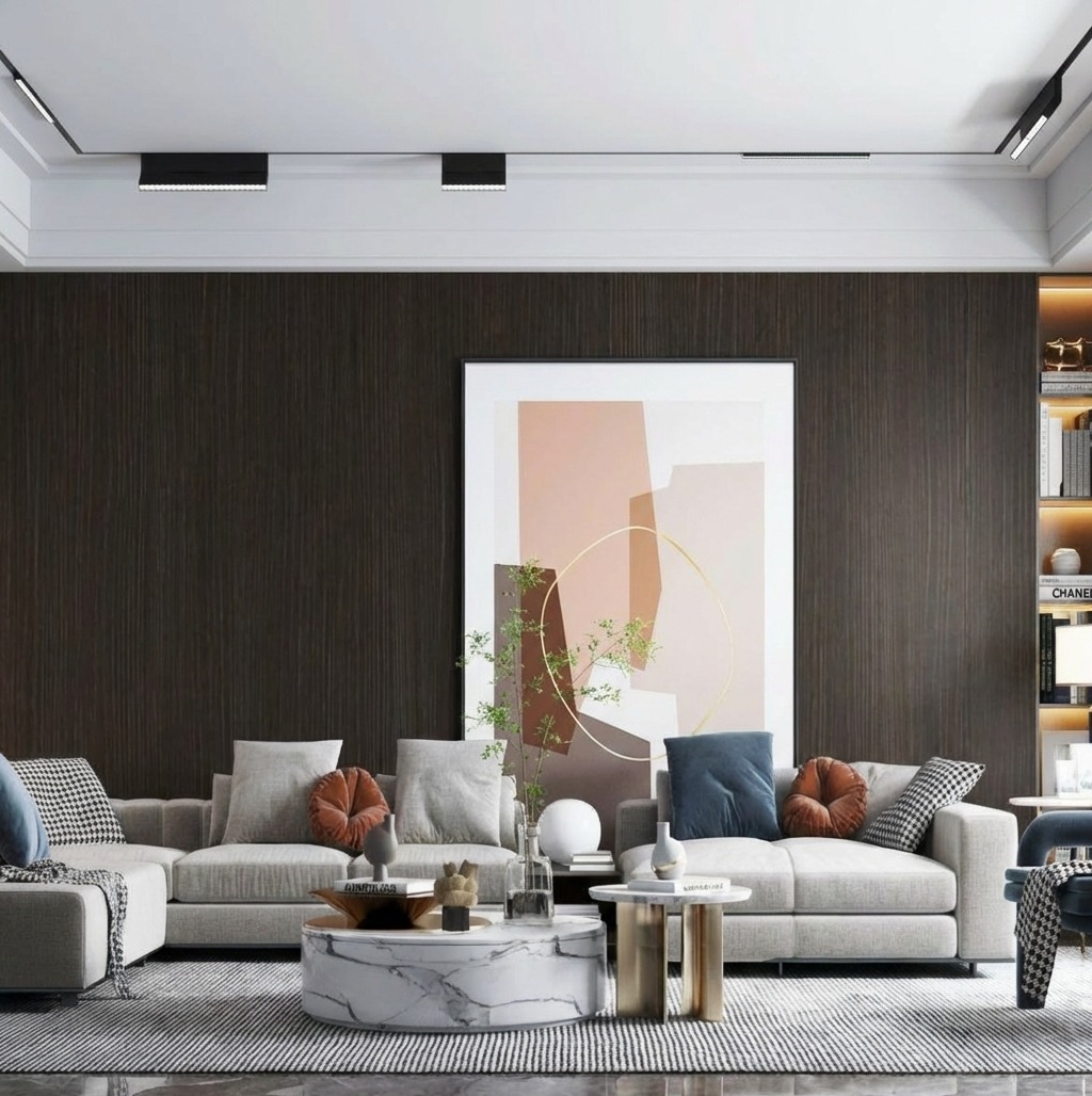 Giấy D&aacute;n Tường Nhật Bản M&atilde; Th9404_R01 M&agrave;u Đen Hiện Đại Giả Gỗ