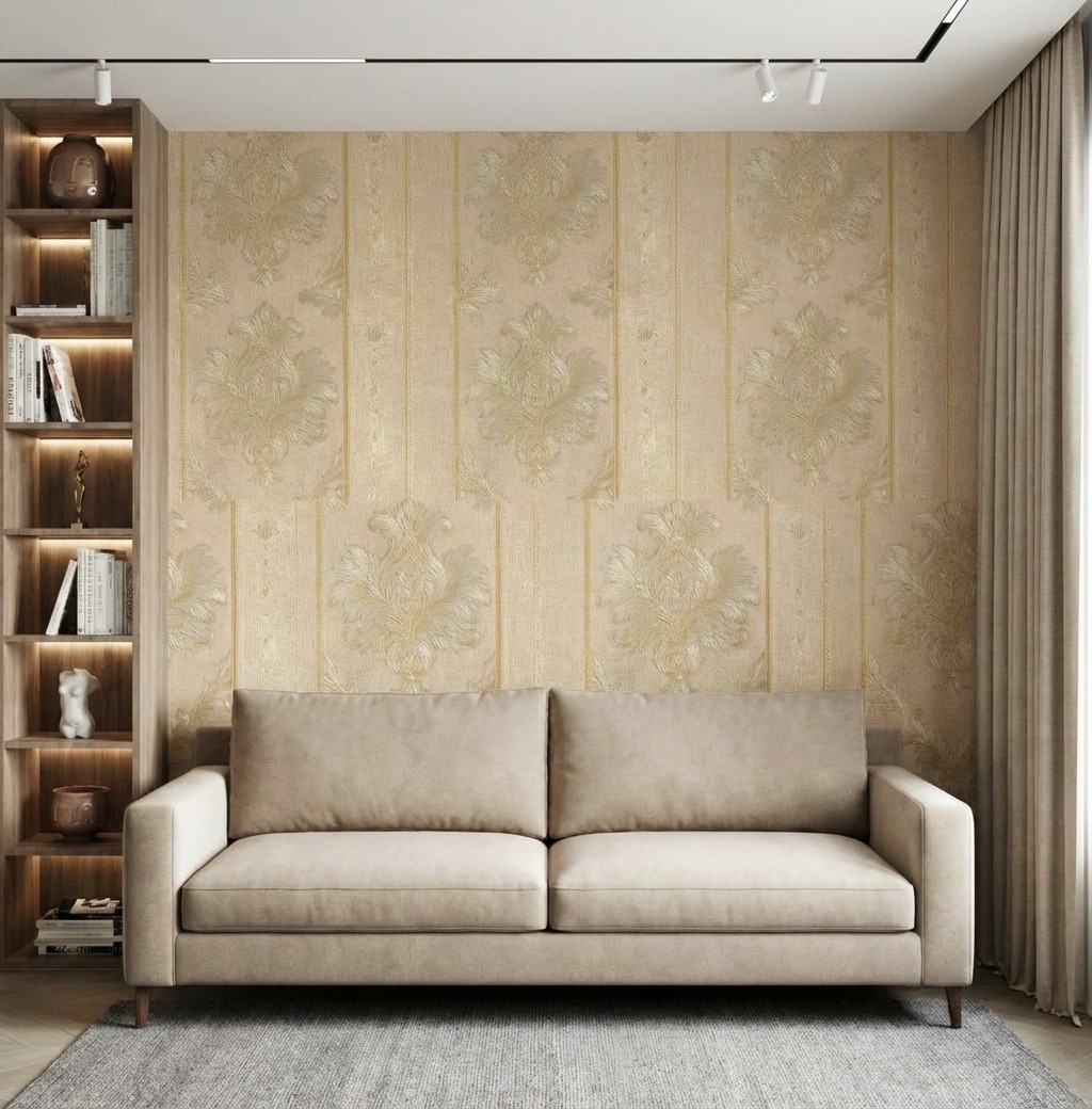 Giấy D&aacute;n Tường The Basics M&agrave;u N&acirc;u M&atilde; N0212 Họa Tiết Cổ Điển 