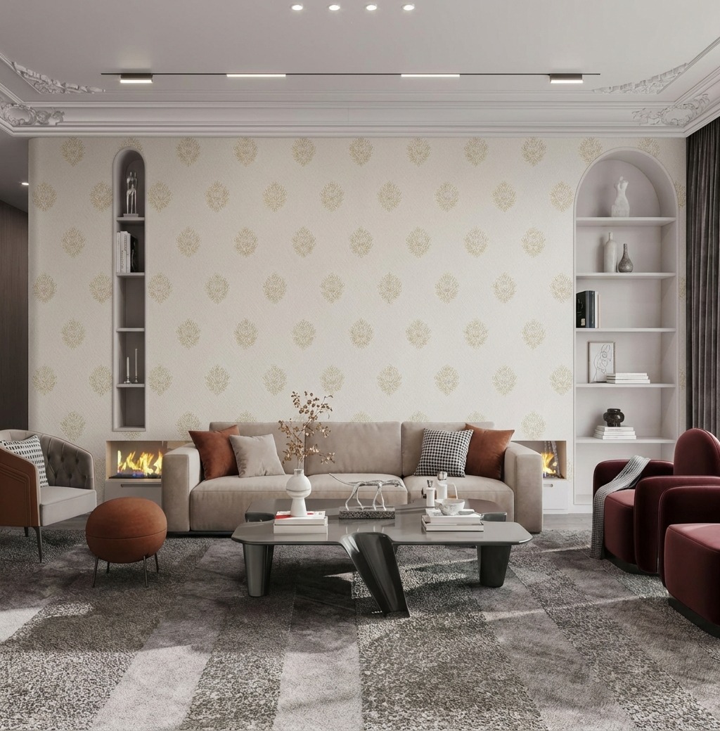 Giấy D&aacute;n Tường the Basics M&agrave;u X&aacute;m Nhạt M&atilde; N0103 Giả Vải