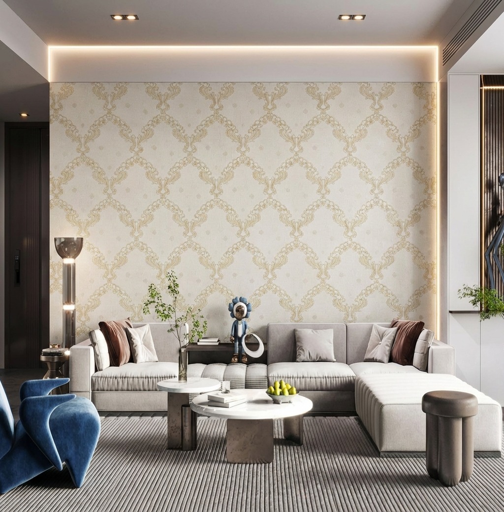 Giấy D&aacute;n Tường The Basics M&agrave;u X&aacute;m Nhạt M&atilde; N0107 Chất Lượng 