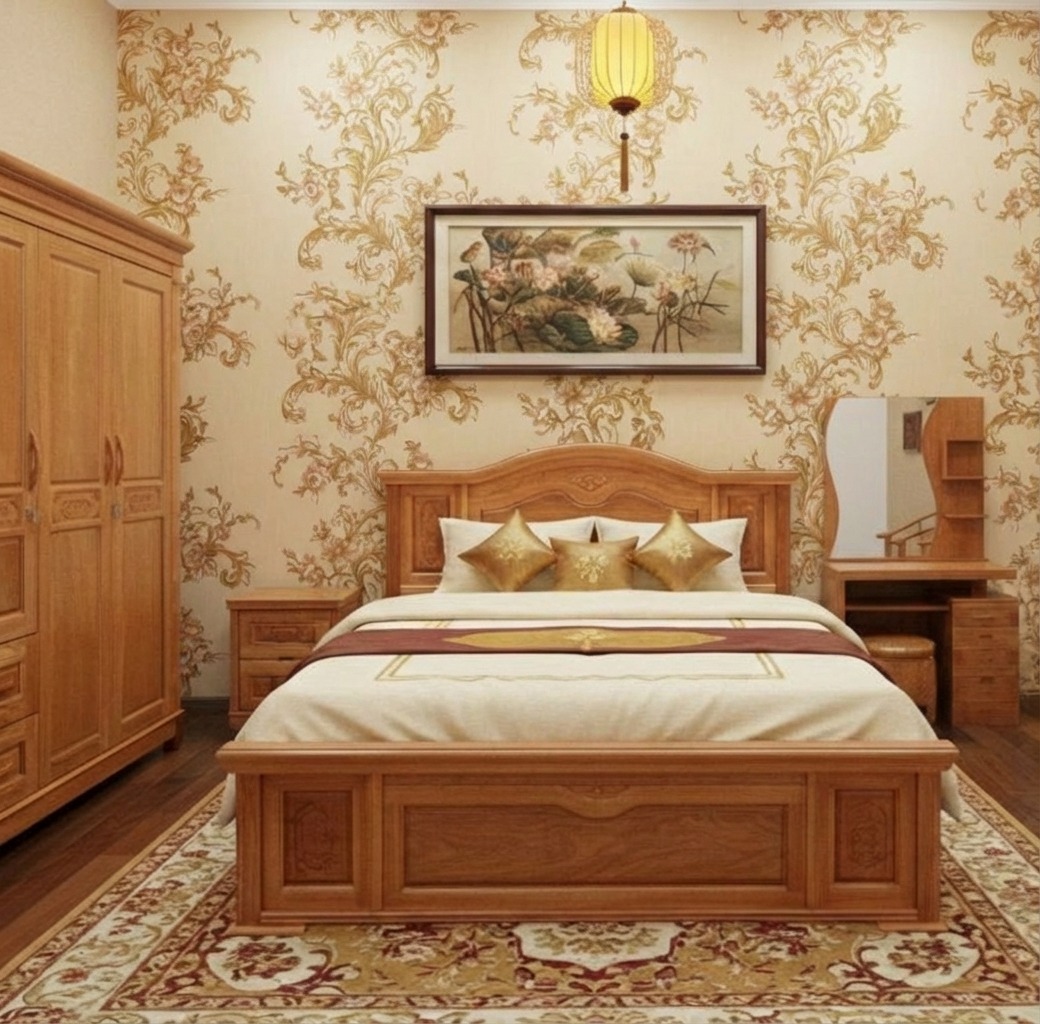 Giấy D&aacute;n Tường Cassia M&atilde; 8656-1 V&agrave;ng Kem Hoa Hồng Sang Trọng