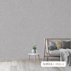 Giấy Dán Tường Hàn Quốc Xavia Mã 3922-2 Xám Giả Vải  Giấy Dán Tường Hàn Quốc Xavia Mã 3922-2 Xám Giả Vải