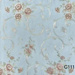 Giấy Dán Tường Hình Hoa Hồng Phối Nền Xanh  Crown Mã C1117 Giấy Dán Tường Hình Hoa Hồng Phối Nền Xanh  Crown Mã C1117