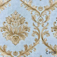 giấy dán tường màu xanh phối họa tiết cổ điển Crown mã C1118 giấy dán tường màu xanh phối họa tiết cổ điển Crown mã C1118