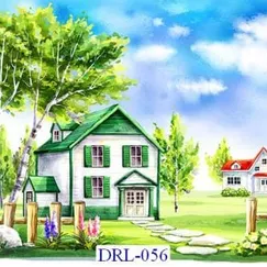 Tranh Dán Tường Lãng Mạn DRL-056: Ngôi Nhà Xanh Mái Ngói Tranh Dán Tường Lãng Mạn DRL-056: Ngôi Nhà Xanh Mái Ngói