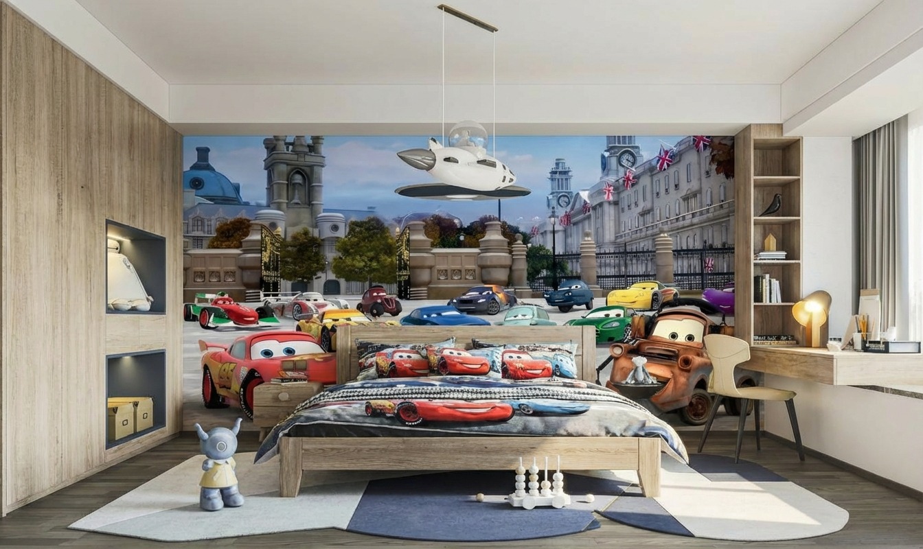 Tranh D&aacute;n Tường Hoạt H&igrave;nh DW-002: Cuộc Phi&ecirc;u Lưu Ở London