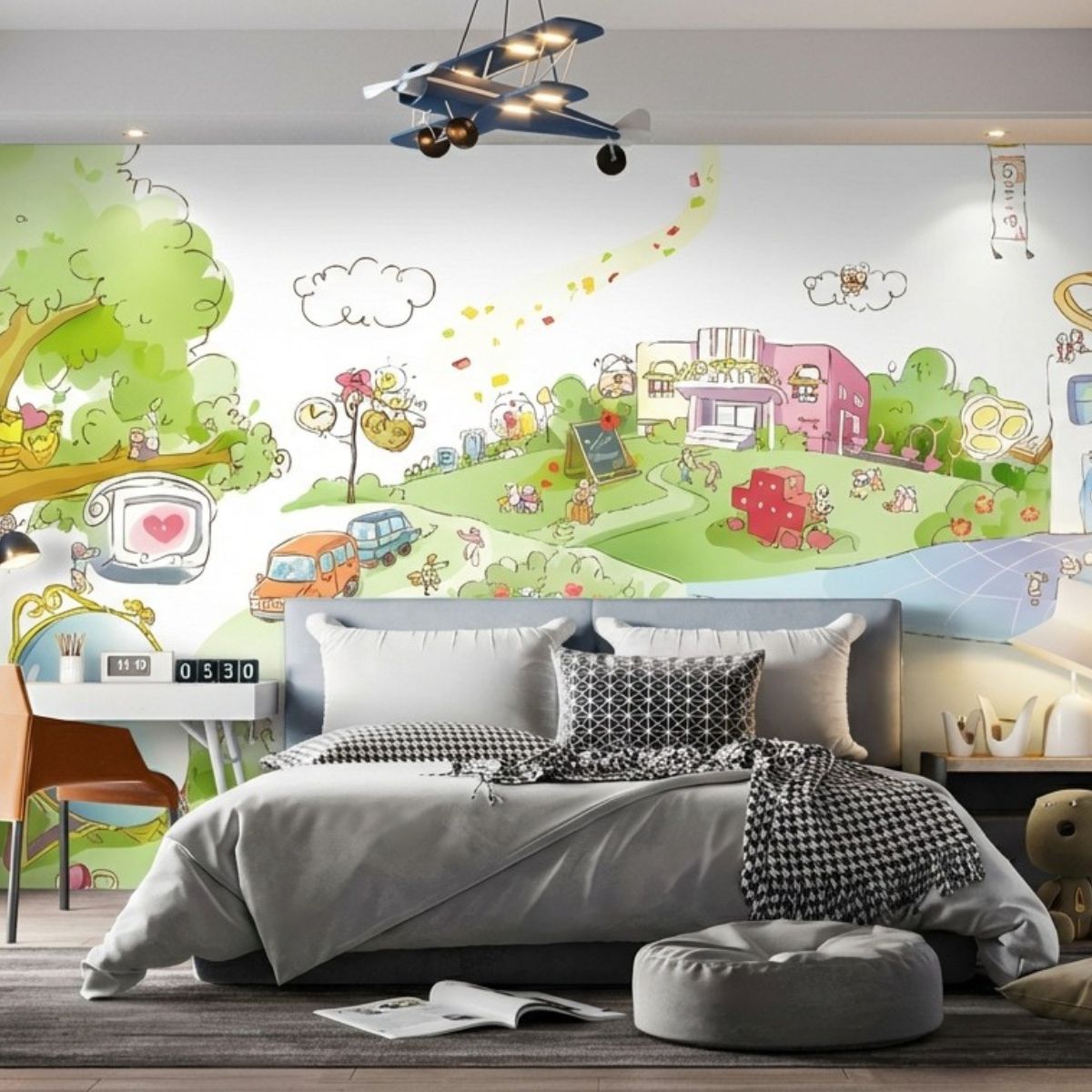 Tranh Dán Tường Lãng Mạn DRL-044: Thị Trấn Cổ Tích Tuổi Thơ Tranh Dán Tường Lãng Mạn DRL-044: Thị Trấn Cổ Tích Tuổi Thơ