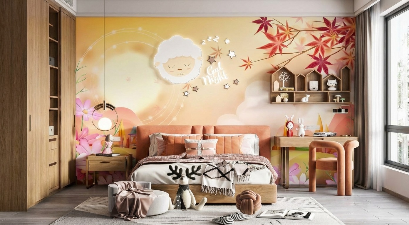 Tranh D&aacute;n Tường L&atilde;ng Mạn DRL-064: M&ugrave;a Thu Trong Vườn Hoa