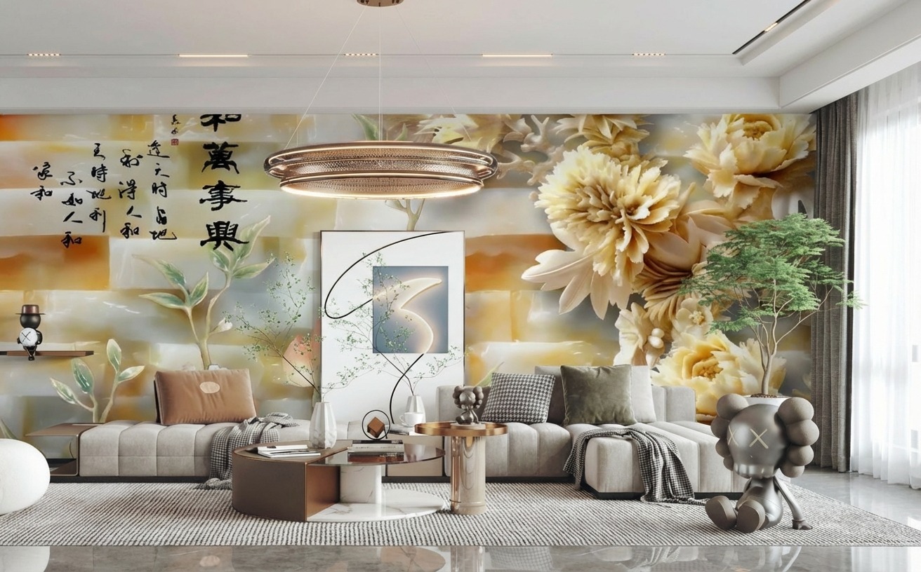 Tranh Ngọc Dán Tường PTH-002: Gia Hòa Vạn Sự Hưng Tranh Ngọc Dán Tường PTH-002: Gia Hòa Vạn Sự Hưng