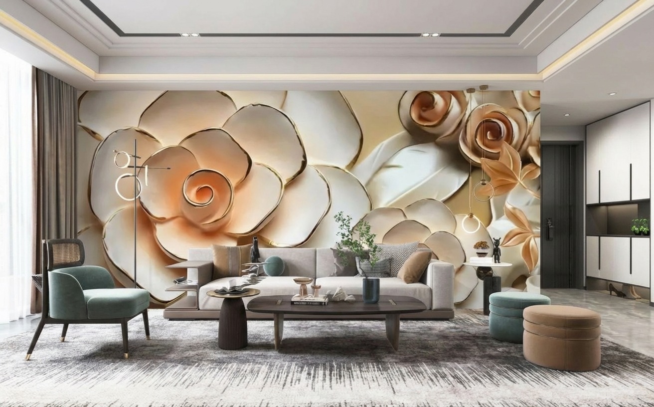 Tranh Ngọc D&aacute;n Tường PTH-122: &Aacute;nh Hồng Nhẹ Nh&agrave;ng