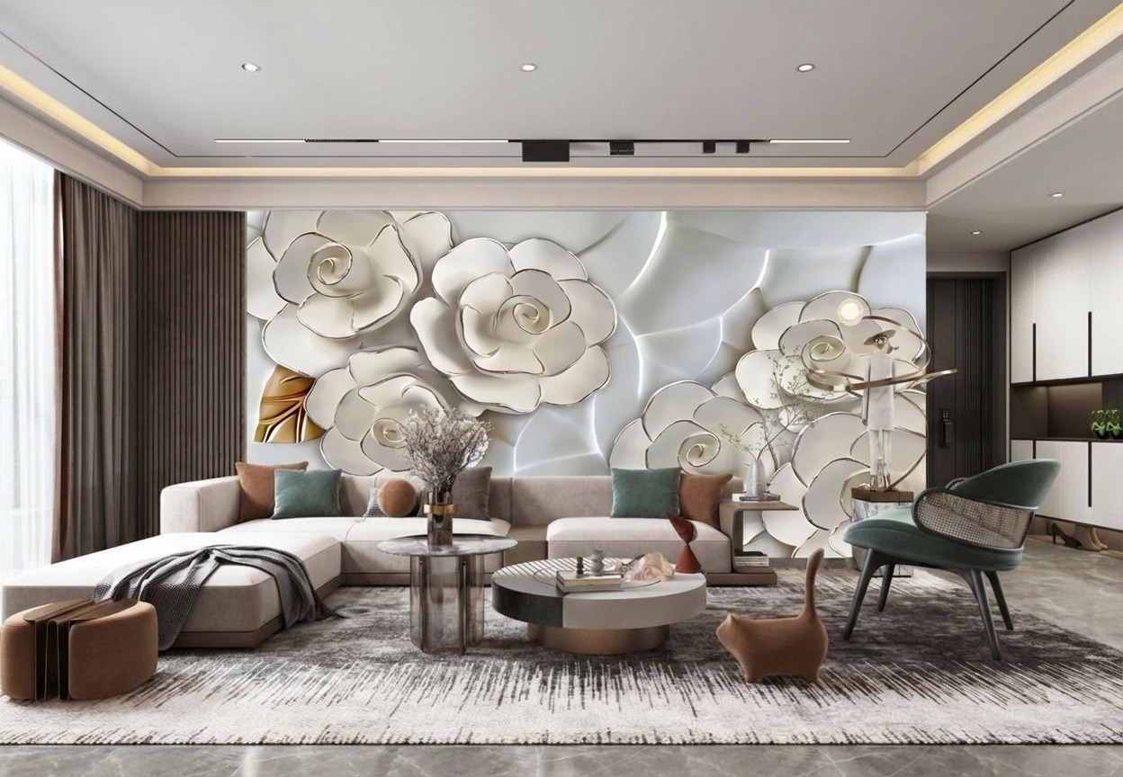 Tranh Ngọc D&aacute;n Tường PTH-124: Những C&aacute;nh Hoa Tinh Khiết