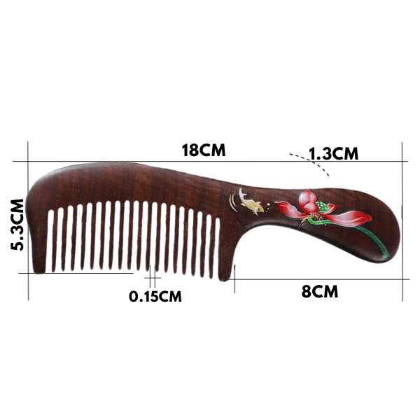 Lược gỗ đàn hương cá hoa sen Lược gỗ đàn hương cá hoa sen