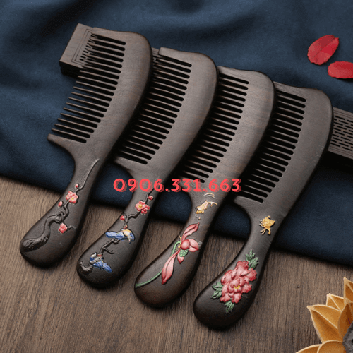 Lược gỗ đàn hương hoa mẫu đơn Lược gỗ đàn hương hoa mẫu đơn