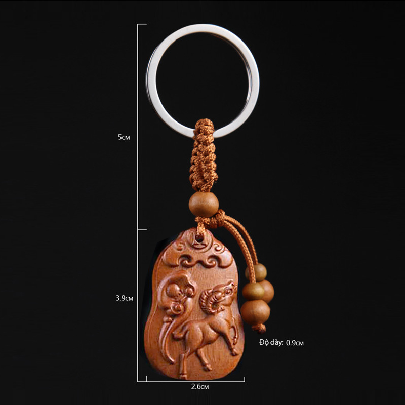 móc chìa khóa gỗ con dê móc chìa khóa gỗ con dê