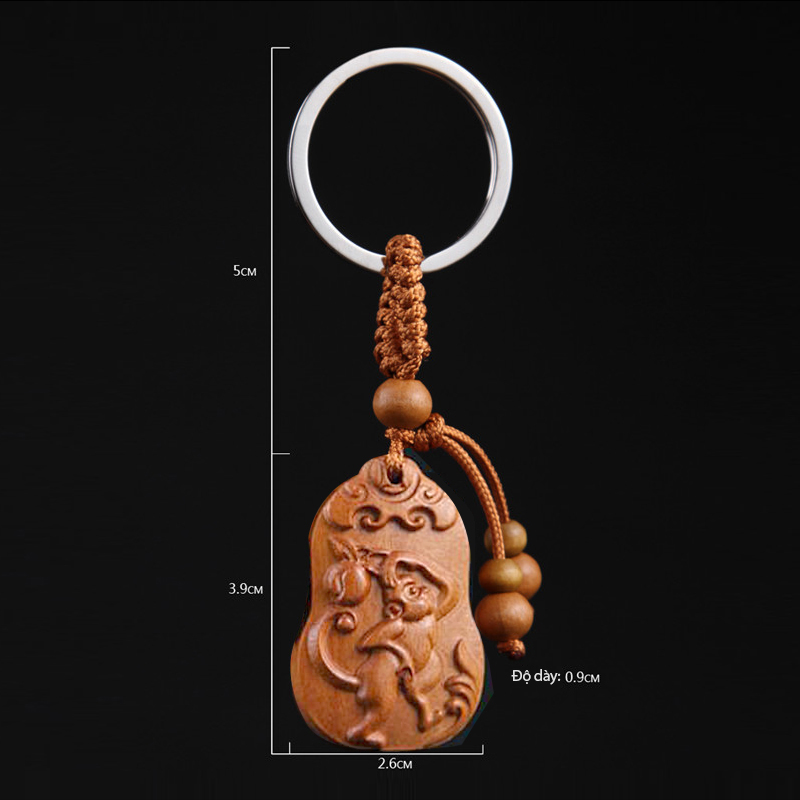 móc chìa khóa gỗ con khỉ móc chìa khóa gỗ con khỉ