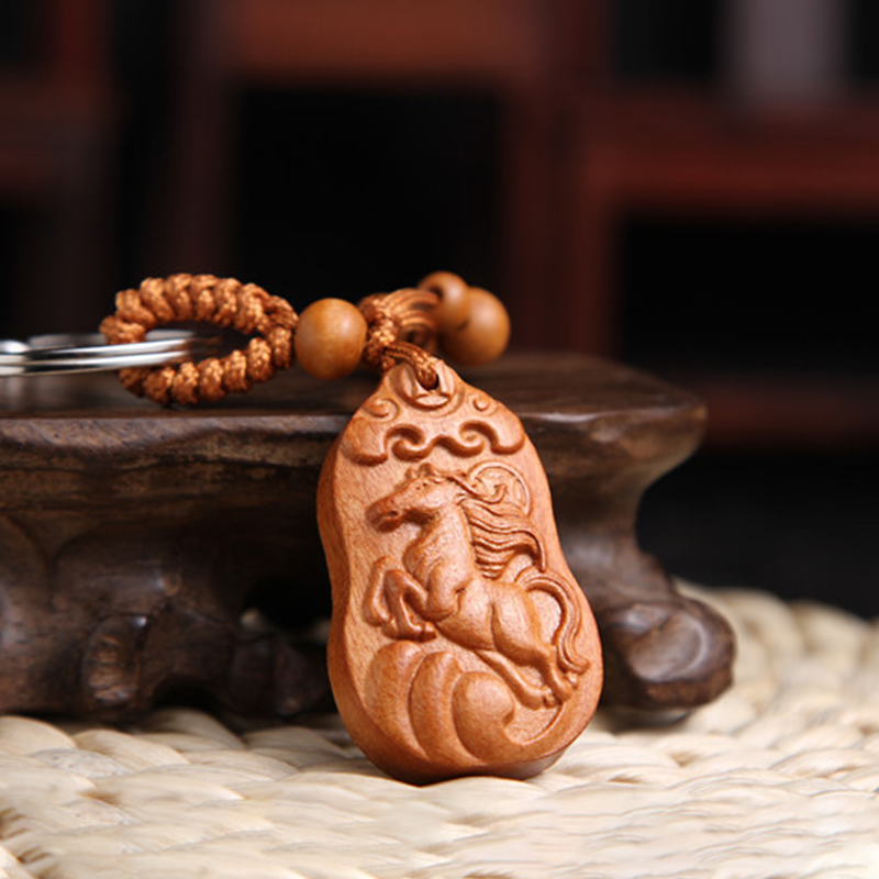 Móc chìa khóa gỗ con ngựa Móc chìa khóa gỗ con ngựa