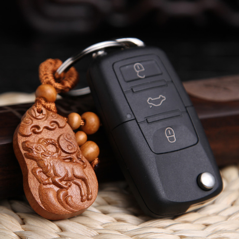 móc chìa khóa gỗ con trâu móc chìa khóa gỗ con trâu