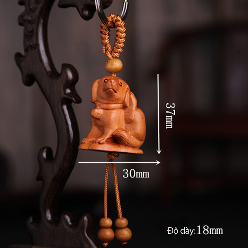 móc khóa bằng gỗ đào hình con chó móc khóa bằng gỗ đào hình con chó