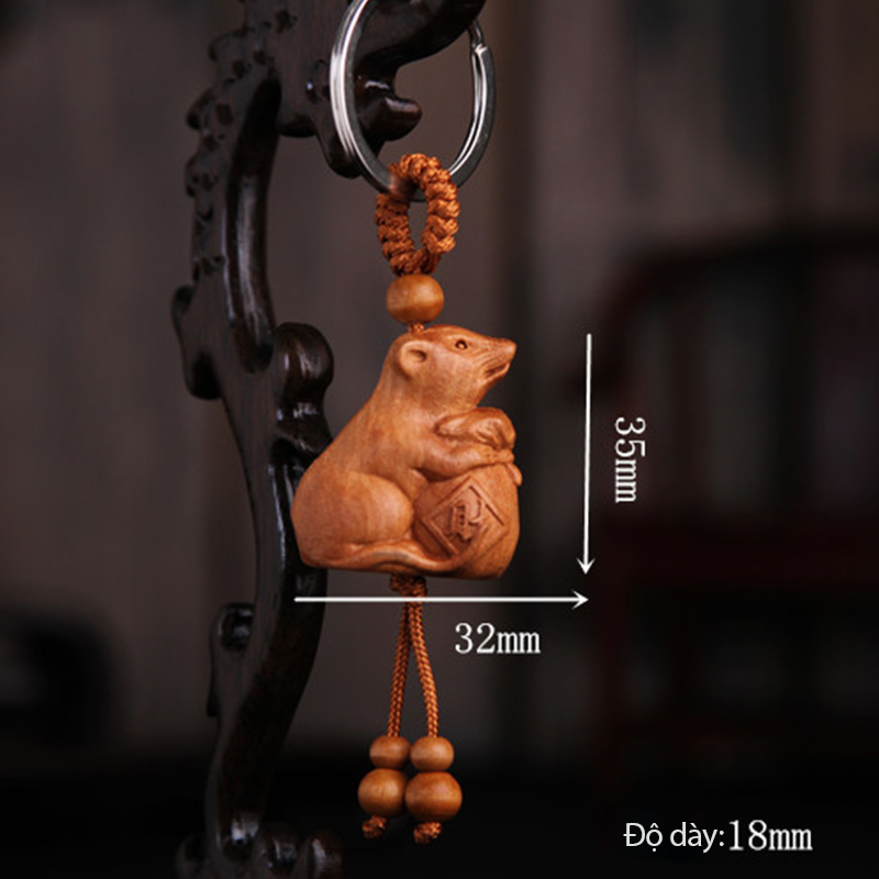 móc khóa bằng gỗ đào hình con chuột móc khóa bằng gỗ đào hình con chuột
