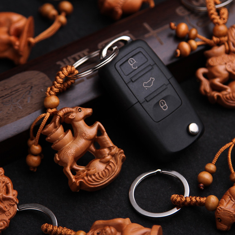 móc khóa bằng gỗ đào hình con dê móc khóa bằng gỗ đào hình con dê