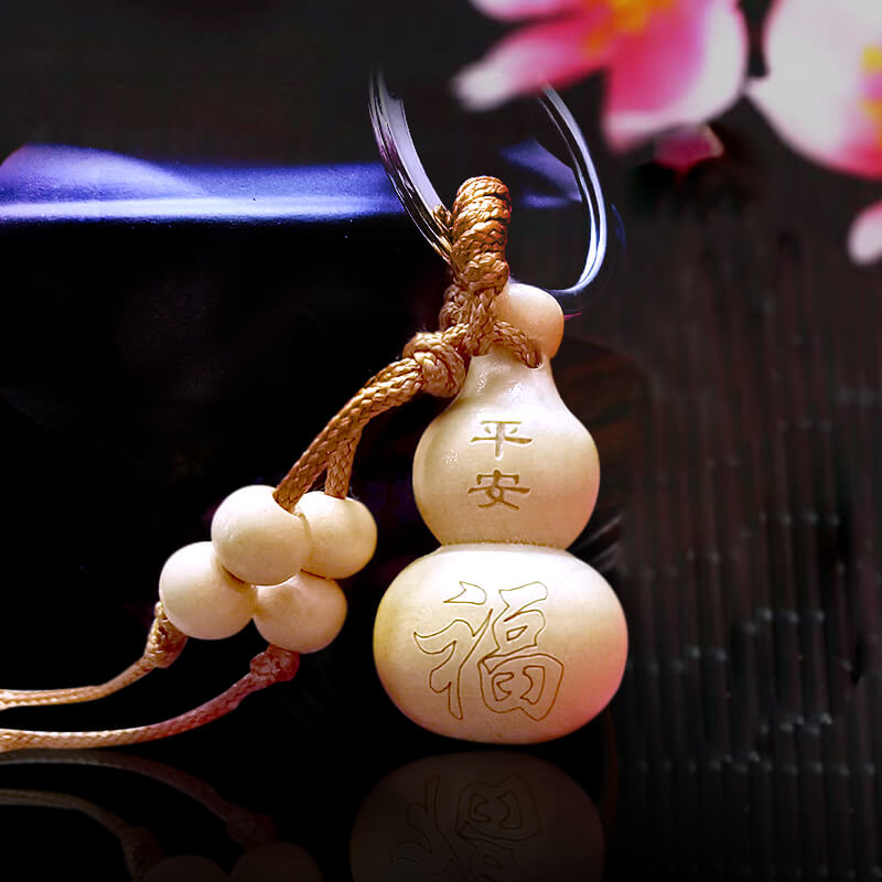 Móc khóa bằng gỗ hồ lô chữ phúc bình an Móc khóa bằng gỗ hồ lô chữ phúc bình an