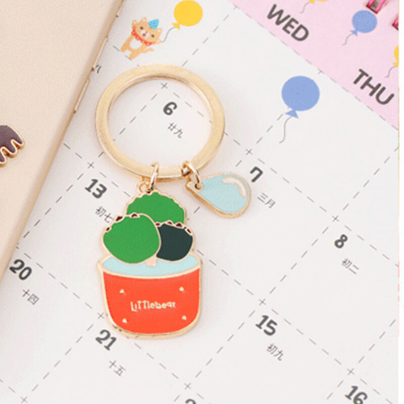 móc khóa chậu hoa xương rồng