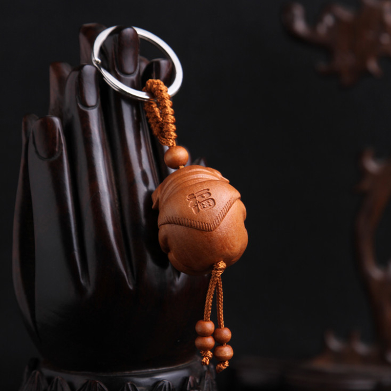 Móc khóa gỗ heo thần tài Móc khóa gỗ heo thần tài