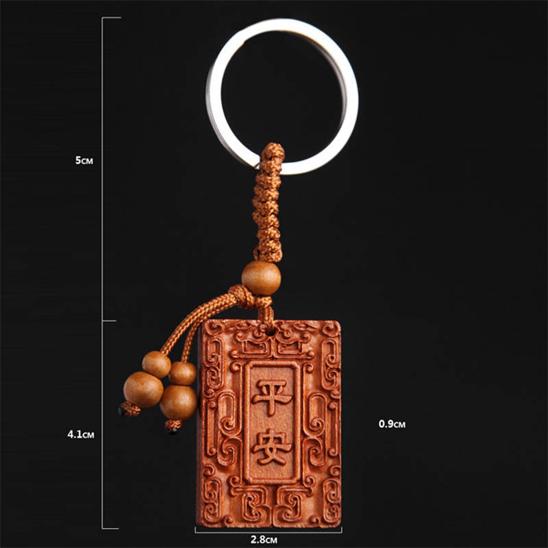 Móc khóa gỗ hình bùa bình an Móc khóa gỗ hình bùa bình an