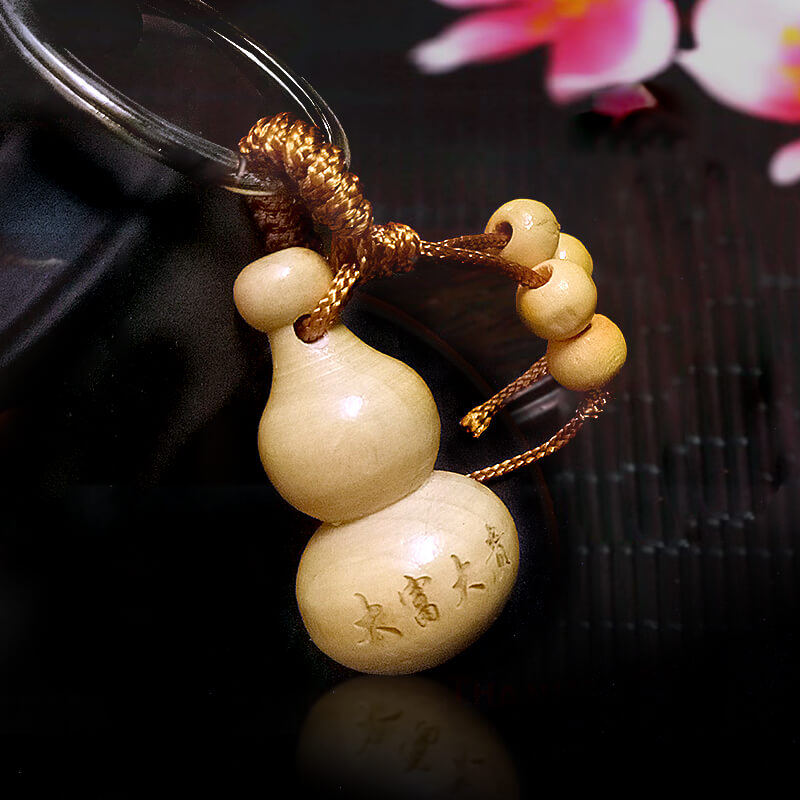 Móc khóa gỗ hình hồ lô chữ phúc Móc khóa gỗ hình hồ lô chữ phúc