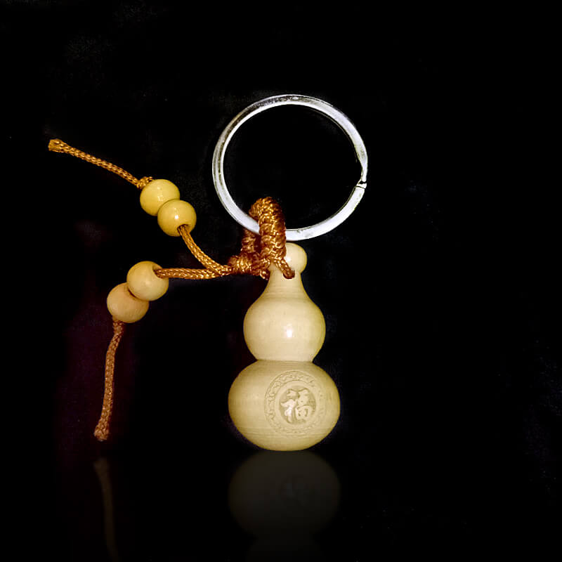 Móc khóa gỗ hình hồ lô chữ phúc Móc khóa gỗ hình hồ lô chữ phúc