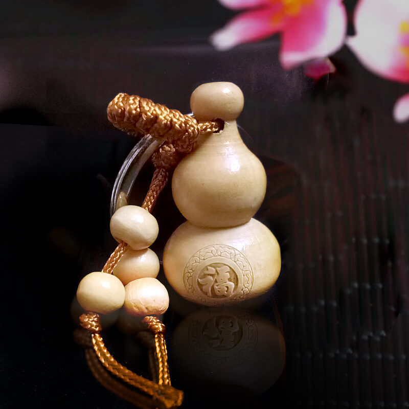 Móc khóa gỗ hình hồ lô chữ phúc Móc khóa gỗ hình hồ lô chữ phúc