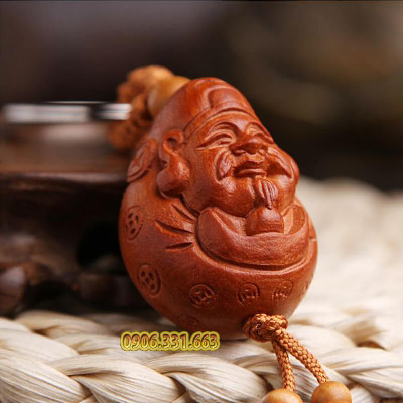 móc khóa gỗ hình Thần Tài móc khóa gỗ hình Thần Tài