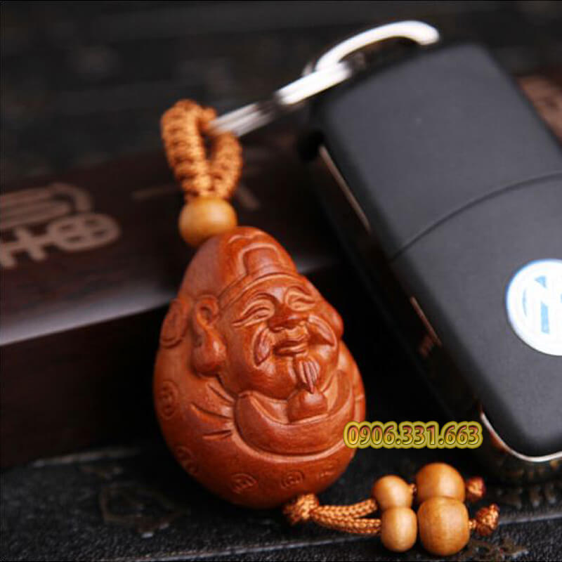 móc khóa gỗ hình Thần Tài móc khóa gỗ hình Thần Tài
