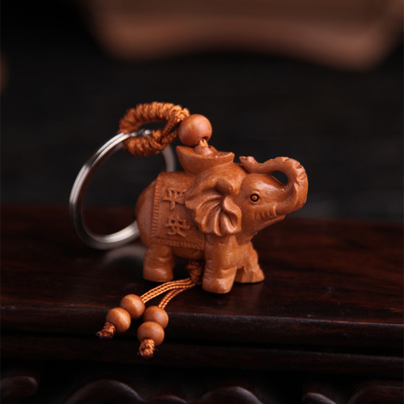 móc khóa gỗ phong thủy hình voi móc khóa gỗ phong thủy hình voi